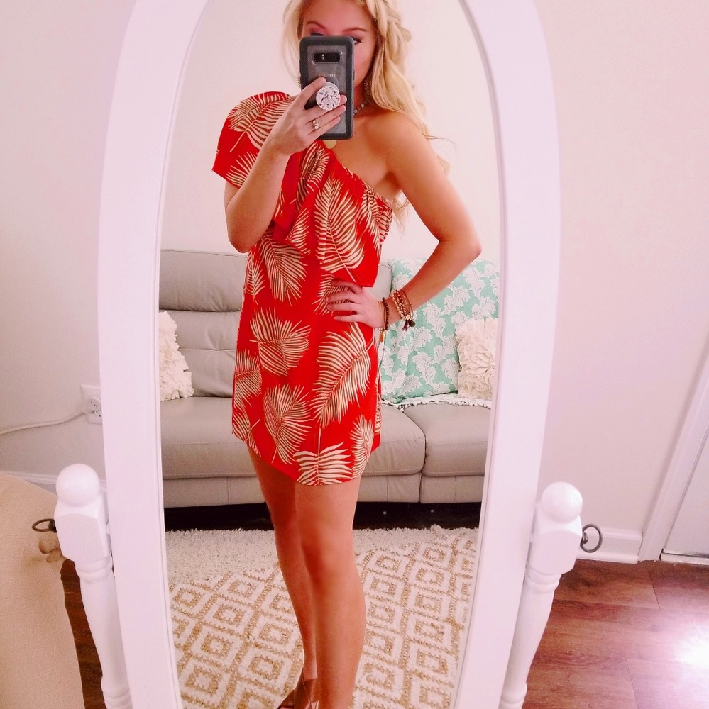 Palm Print Dress